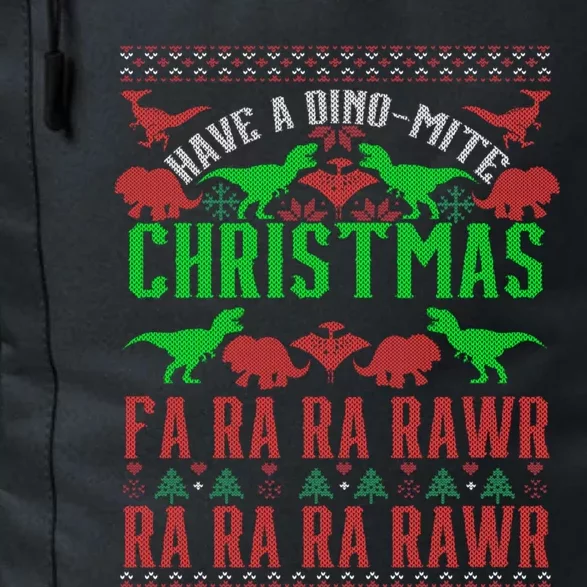 Trex Dinosaurs Fa Ra Ra Rawr Dinomite Ugly Christmas Carol Great Gift Daily Commute Backpack