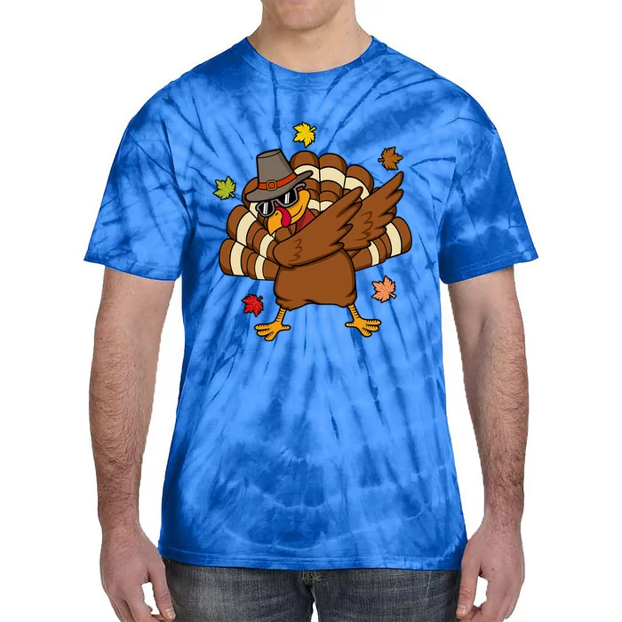 Turkey Dabbing Funny Thanksgiving Family Graphic Great Gift Tie-Dye T-Shirt