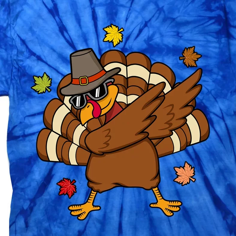 Turkey Dabbing Funny Thanksgiving Family Graphic Great Gift Tie-Dye T-Shirt