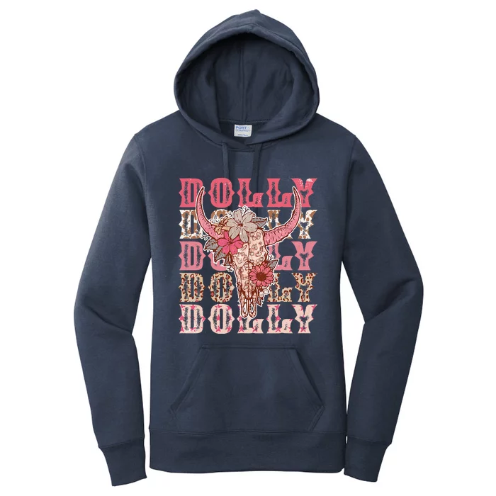 Trendy Dolly First Name Guitar Pink Cowgirl Western Women's Pullover Hoodie