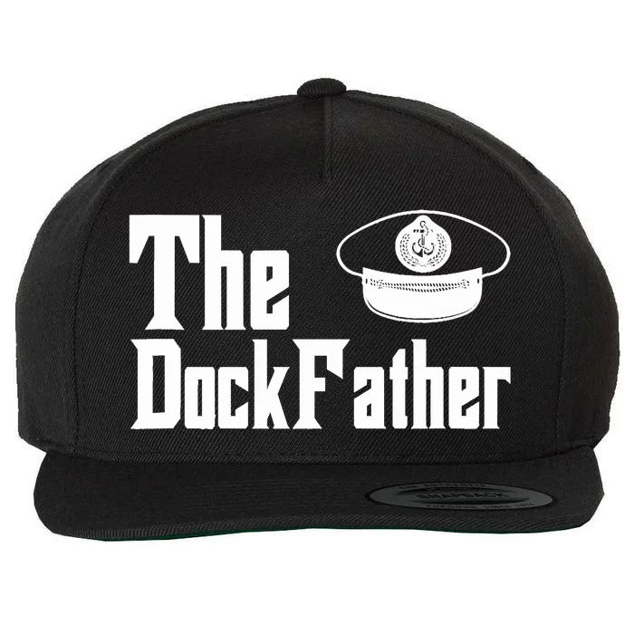 The Dock Father Captain Of The Boat Dad Funny Fathers Day Wool Snapback Cap