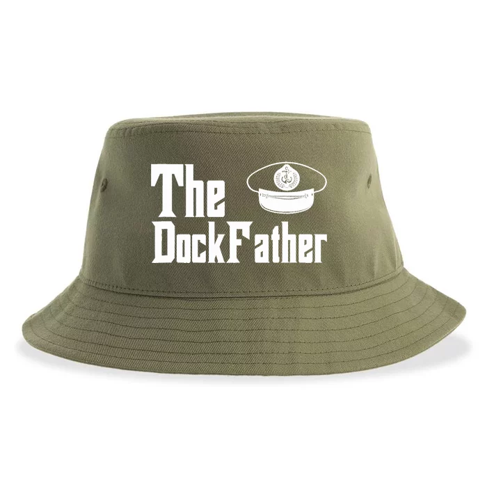 The Dock Father Captain Of The Boat Dad Funny Fathers Day Sustainable Bucket Hat