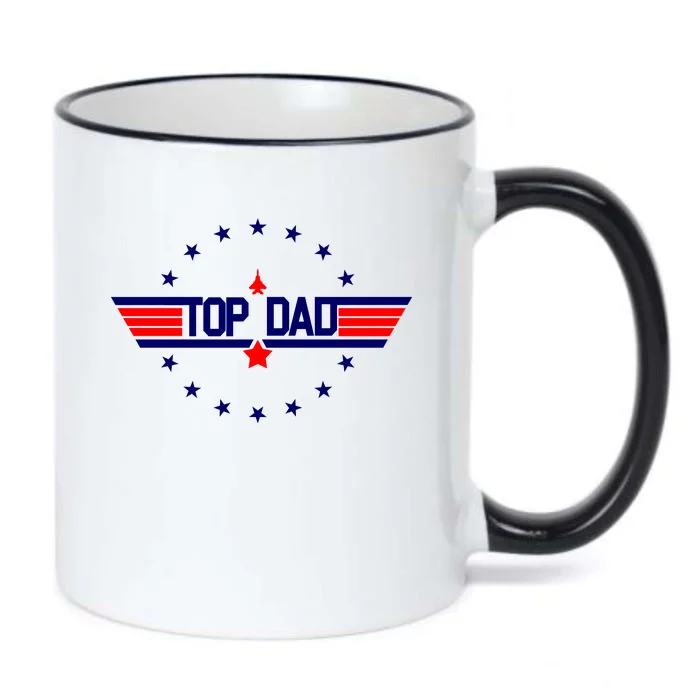 Top Dad Father's Day Airplane Pilot Black Color Changing Mug