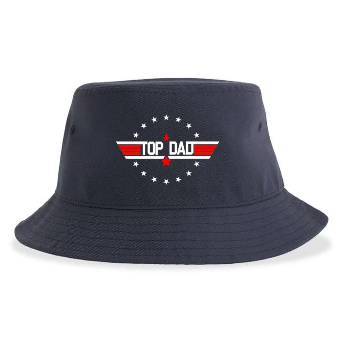 Top Dad Father's Day Airplane Pilot Sustainable Bucket Hat