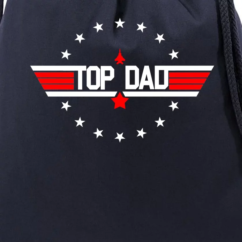 Top Dad Father's Day Airplane Pilot Drawstring Bag