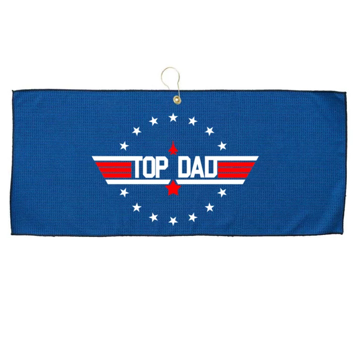 Top Dad Father's Day Airplane Pilot Large Microfiber Waffle Golf Towel