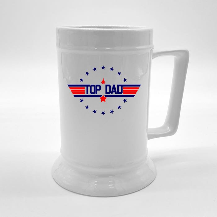 Top Dad Father's Day Airplane Pilot Front & Back Beer Stein