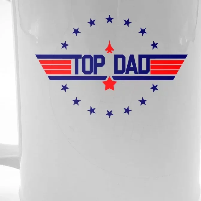 Top Dad Father's Day Airplane Pilot Front & Back Beer Stein