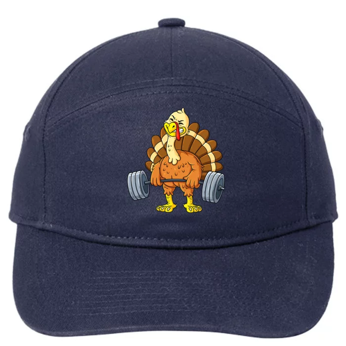 Turkey Deadlift Funny Thanksgiving Day Fitness Weightlifting 7-Panel Snapback Hat