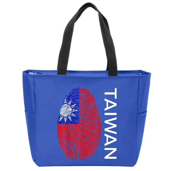 Taiwanese Dna Fingerprint Flag Taiwan Gift Zip Tote Bag