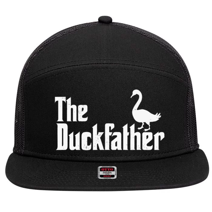 The Duck Father Duck Lover Quack Dad Fathers Day Goose Lover 7 Panel Mesh Trucker Snapback Hat