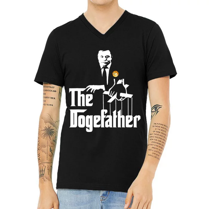 The Doge Father Elon Musk V-Neck T-Shirt