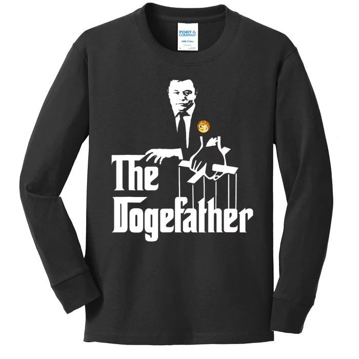 The Doge Father Elon Musk Kids Long Sleeve Shirt