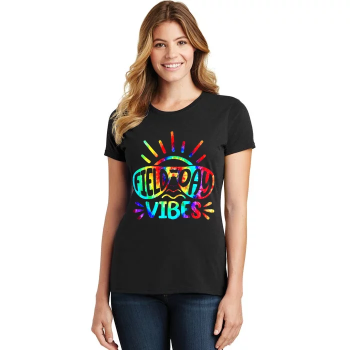 Tie Dye Field Day Vibes Last Day Of School Field Day Teacher Women's T-Shirt