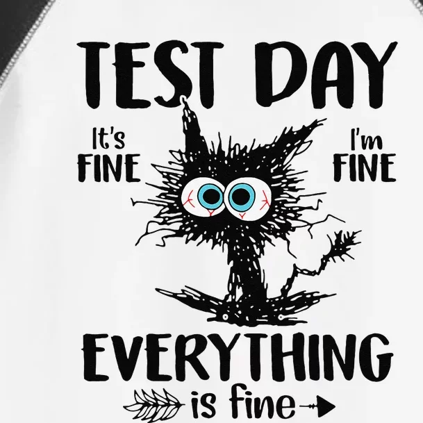 Test Day Funny Stressed Cat Teacher Student Testing Day Gift Toddler Fine Jersey T-Shirt