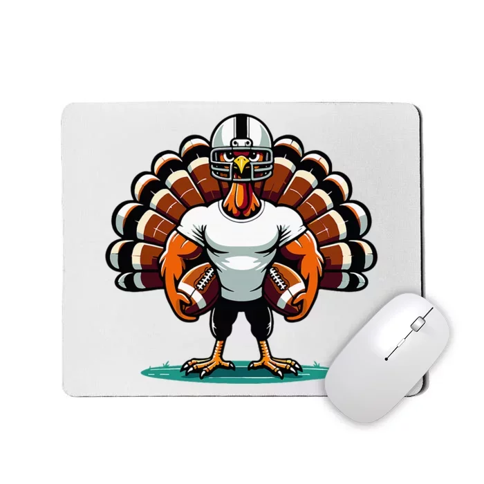 Turkey Day Football Player Fall Thanksgiving Mousepad