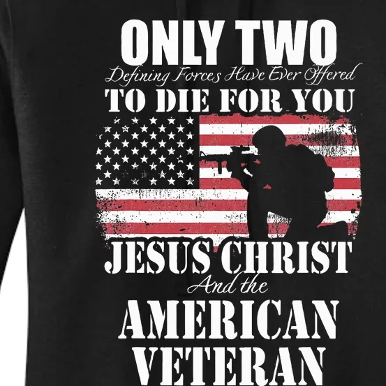 Two Died for You Jesus and American Veteran Memorial Gift Women's Pullover Hoodie