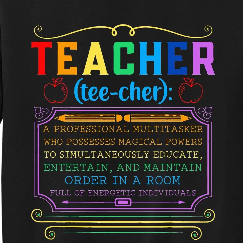 Teacher Definition Funny Teaching School Teacher Sweatshirt