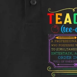 Teacher Definition Funny Teaching School Teacher Dry Zone Grid Performance Polo