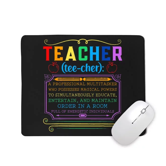 Teacher Definition Funny Teaching School Teacher Mousepad