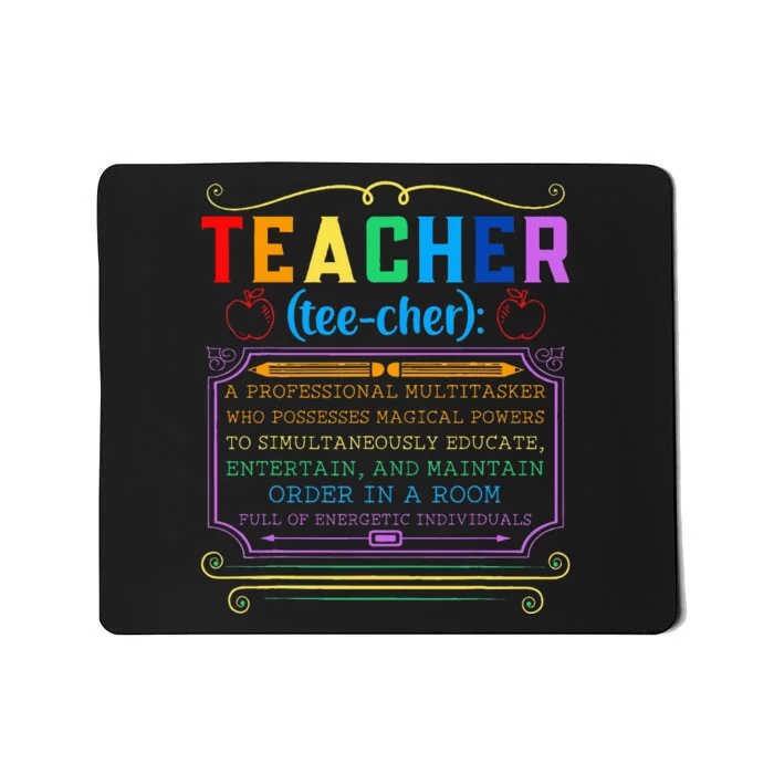 Teacher Definition Funny Teaching School Teacher Mousepad