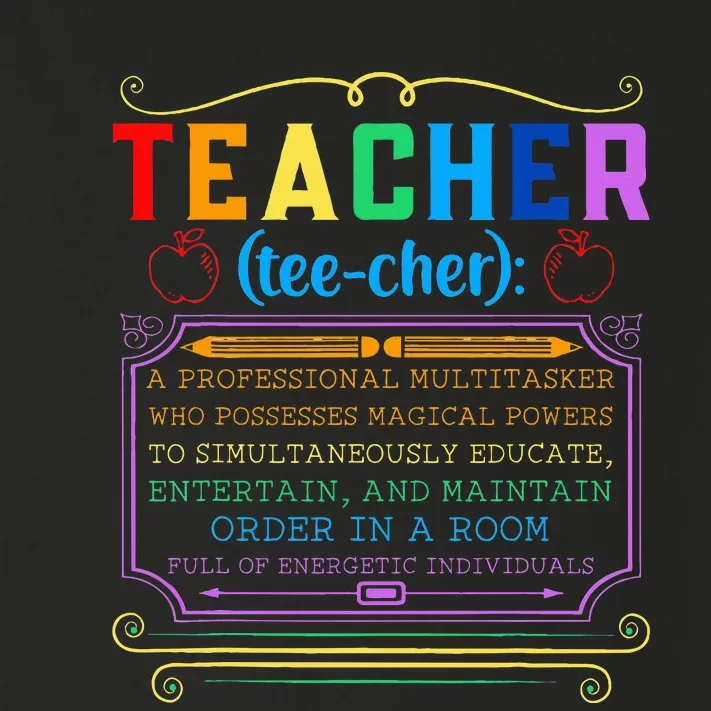 Teacher Definition Funny Teaching School Teacher Toddler Long Sleeve Shirt