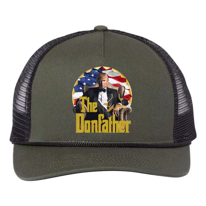 The Donfather Funny Trump 2024 The Comeback Continues Retro Rope Trucker Hat Cap