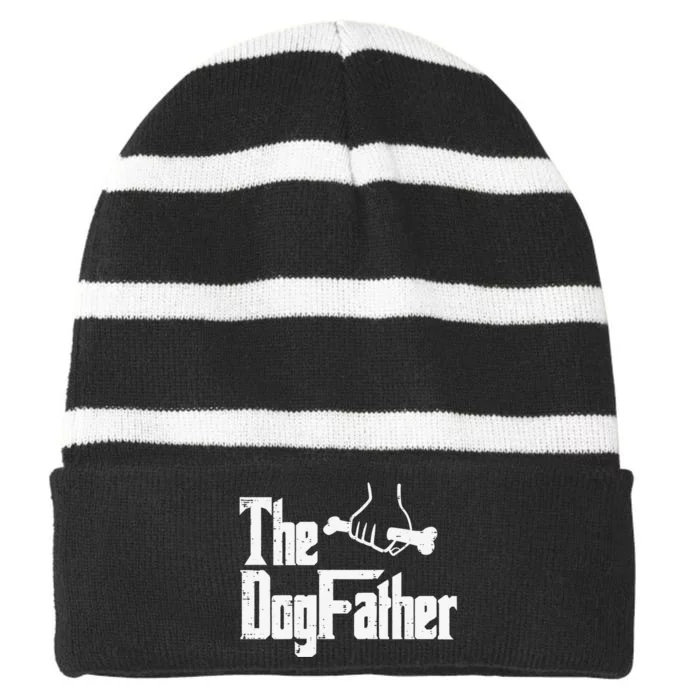 The Dog Father Striped Beanie with Solid Band