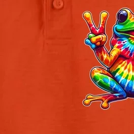 Tie Dye Frog Peace Sign Hippie Dry Zone Grid Performance Polo