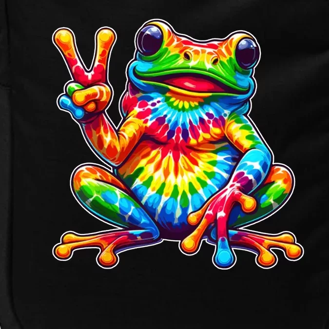 Tie Dye Frog Peace Sign Hippie Impact Tech Backpack