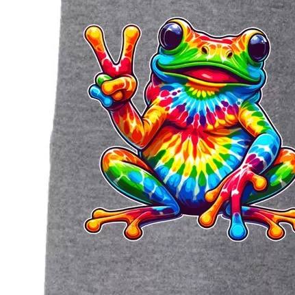 Tie Dye Frog Peace Sign Hippie Doggie 3-End Fleece Hoodie