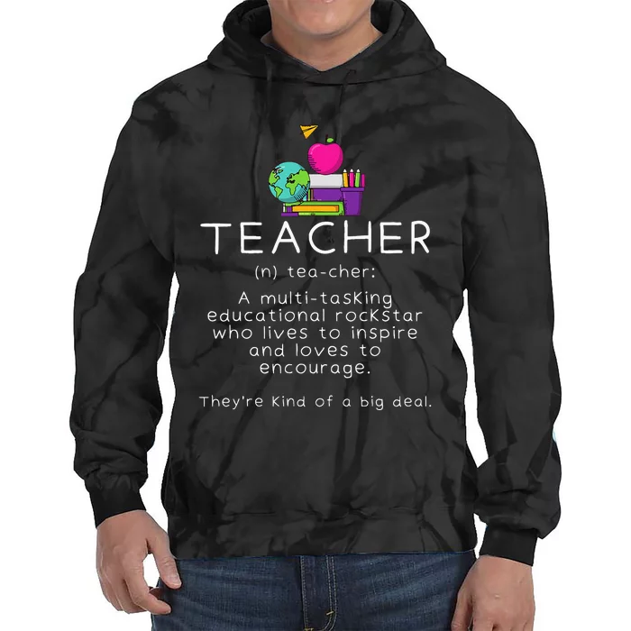 Teacher Definition Funny Teaching School Teacher Tie Dye Hoodie