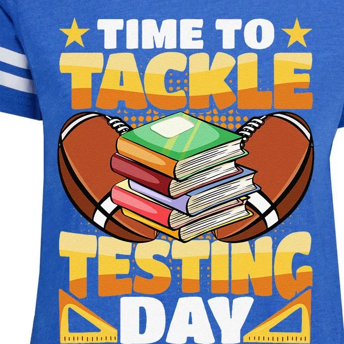 Test Day Football Time To Tackle Testing Day Teacher Enza Ladies Jersey Football T-Shirt