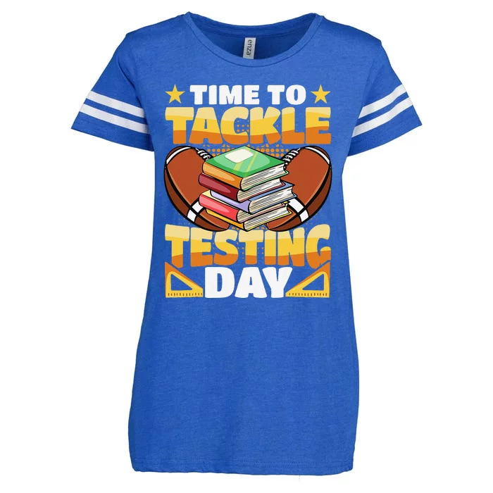 Test Day Football Time To Tackle Testing Day Teacher Enza Ladies Jersey Football T-Shirt