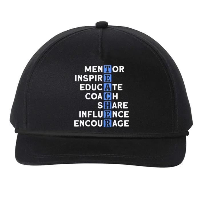 Teacher Definition For Teacher Snapback Five-Panel Rope Hat