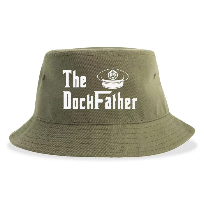 The Dock Father Captain Of The Boat Dad Funny Fathers Day Sustainable Bucket Hat