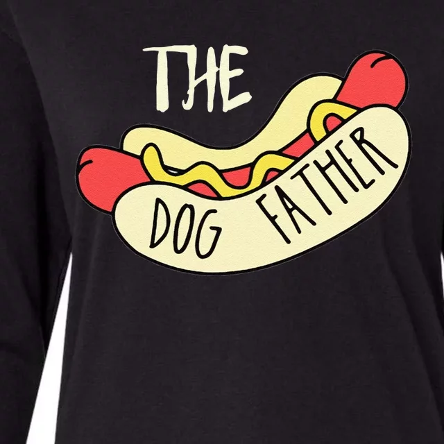 The Dog Father Bbq Hot Dog Dad Fathers Day Grill Father Womens Cotton Relaxed Long Sleeve T-Shirt