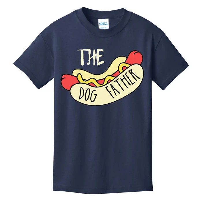 The Dog Father Bbq Hot Dog Dad Fathers Day Grill Father Kids T-Shirt