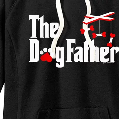 The Dogfather Funny Cute Dog Fathers Day Dad Doggo Paw Fur Dog Dad Women's Fleece Hoodie