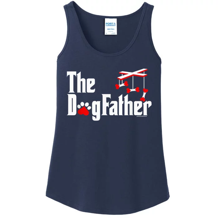 The Dogfather Funny Cute Dog Fathers Day Dad Doggo Paw Fur Dog Dad Ladies Essential Tank