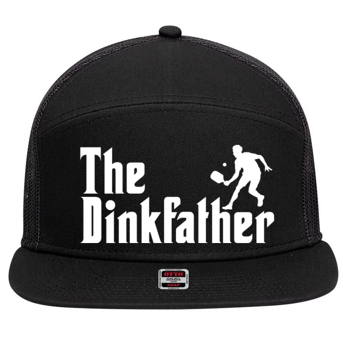 The Dinkfather Funny Pickleball 7 Panel Mesh Trucker Snapback Hat