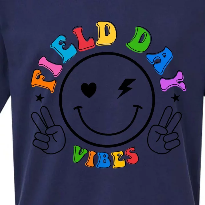 Tie Dye Field Day Vibes Last Day Of School Field Day Teacher Gift Sueded Cloud Jersey T-Shirt