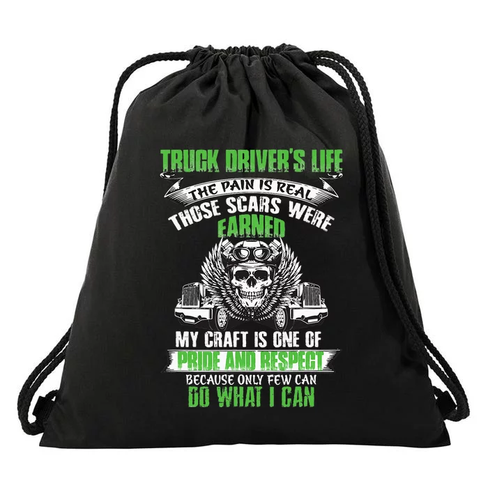 Truck Driver Funny Trucker Worker Truck Driving Drawstring Bag