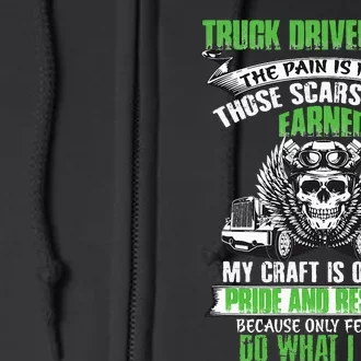 Truck Driver Funny Trucker Worker Truck Driving Full Zip Hoodie