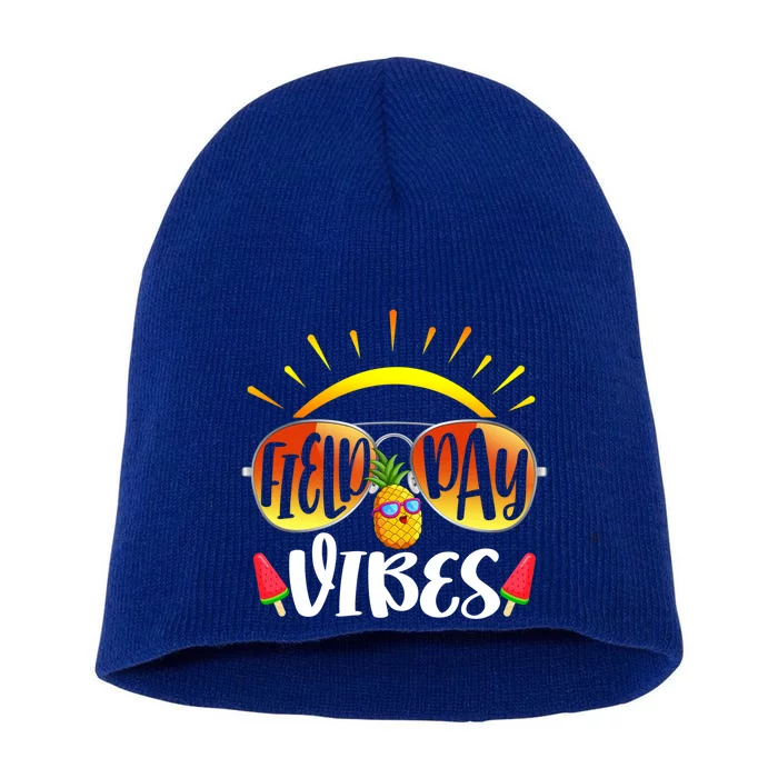 Tie Dye Field Day Vibes Last Day Of School Field Day Teacher Gift Short Acrylic Beanie