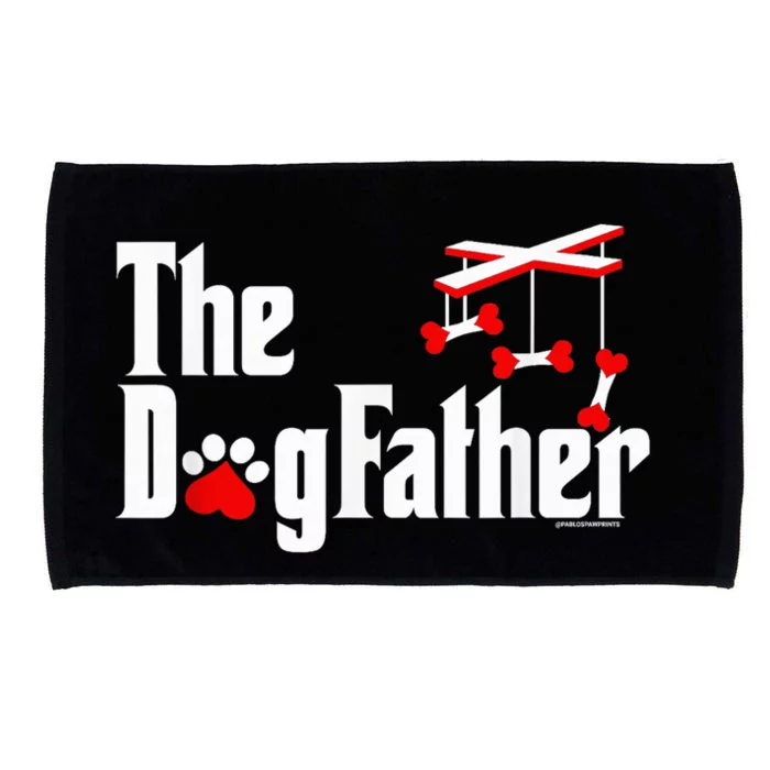 The Dogfather Funny Cute Dog Fathers Day Dad Doggo Microfiber Hand Towel