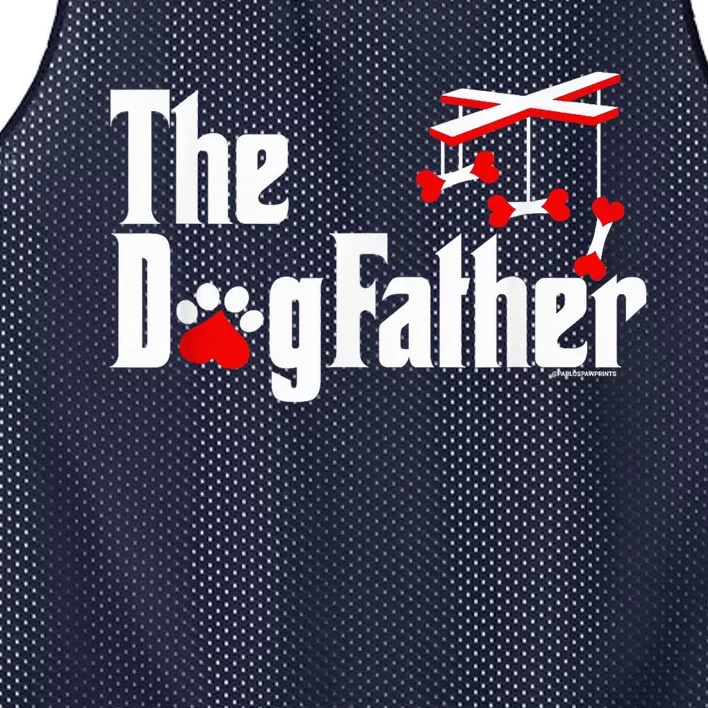 The Dogfather Funny Cute Dog Fathers Day Dad Doggo Mesh Reversible Basketball Jersey Tank