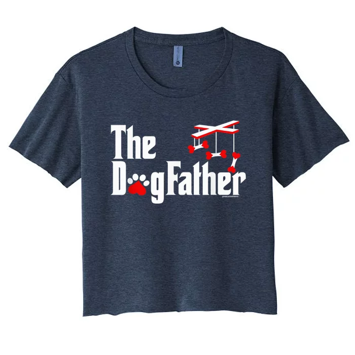 The Dogfather Funny Cute Dog Fathers Day Dad Doggo Women's Crop Top Tee