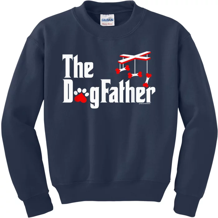 The Dogfather Funny Cute Dog Fathers Day Dad Doggo Kids Sweatshirt