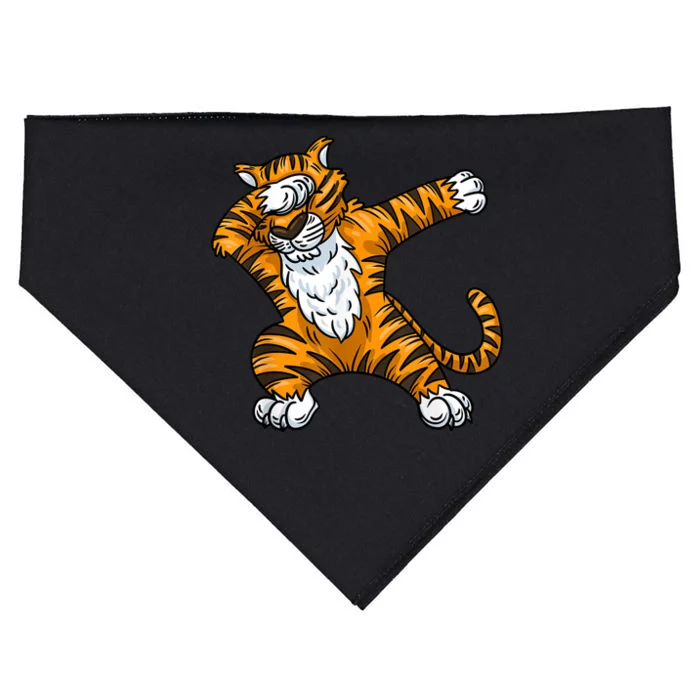 Tiger Dabbing Funny Tiger Funny Animal Tiger Lover Tiger USA-Made Doggie Bandana